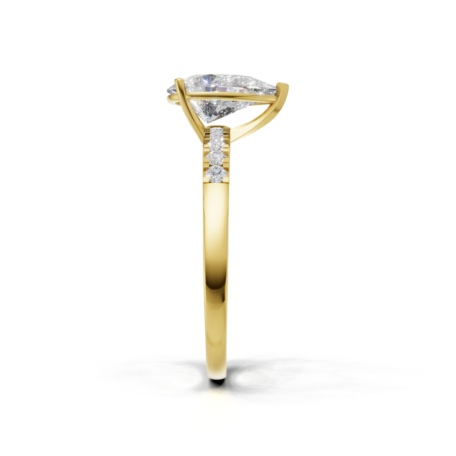 Pear Lab Grown Diamond Side Stone Ring