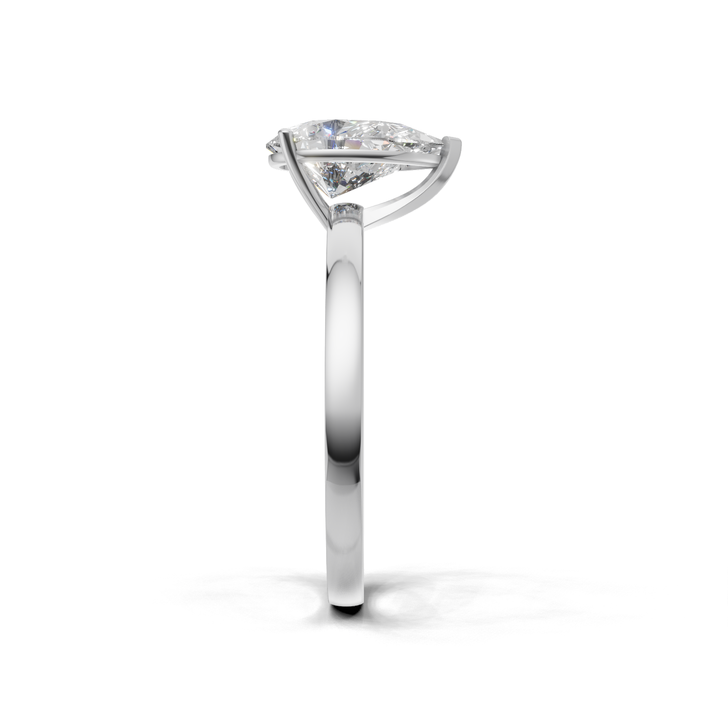 Ring Pear Solitaire 18k White Gold 1ct