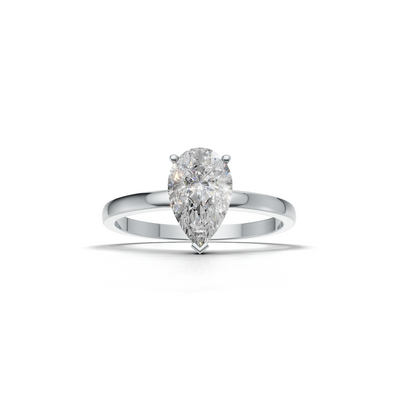 Pear Lab Grown Diamond Solitaire Ring
