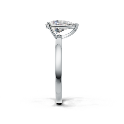 Ring Pear Solitaire K14 White Gold 1ct