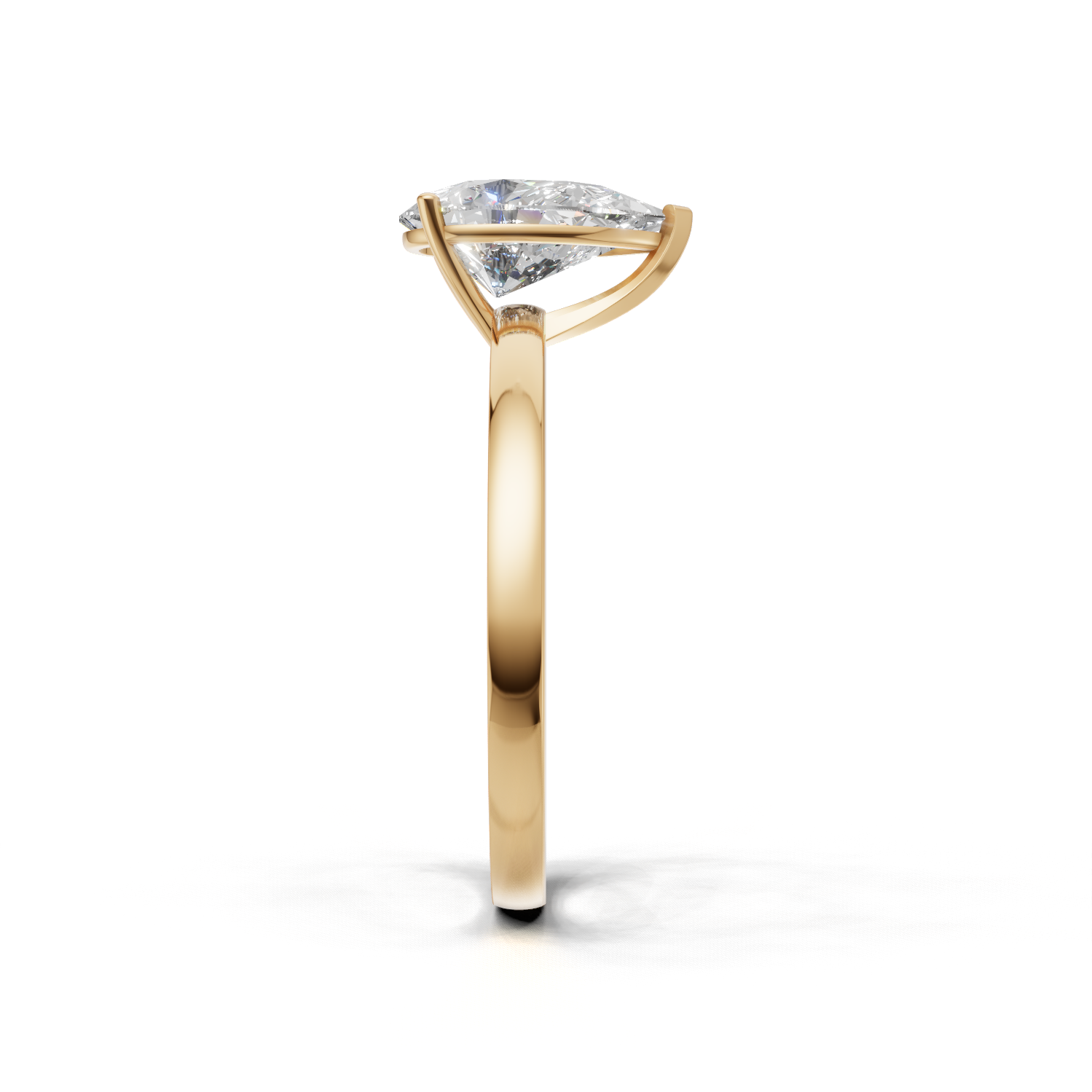 Ring Pear Solitaire K14 Yellow Gold 1ct
