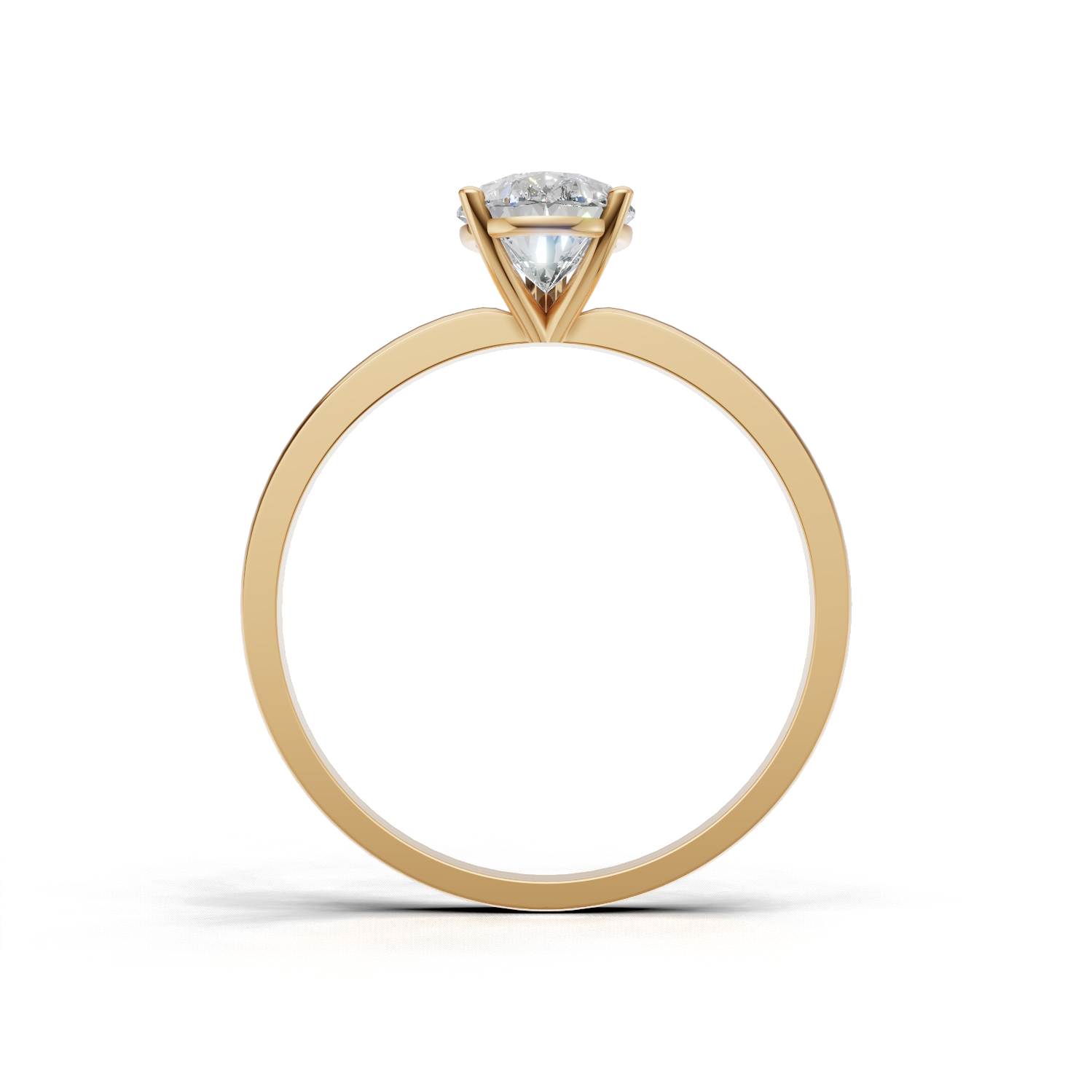 Ring Pear Solitaire K14 Yellow Gold 1ct