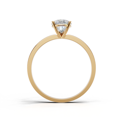 Ring Pear Solitaire K14 Yellow Gold 1ct
