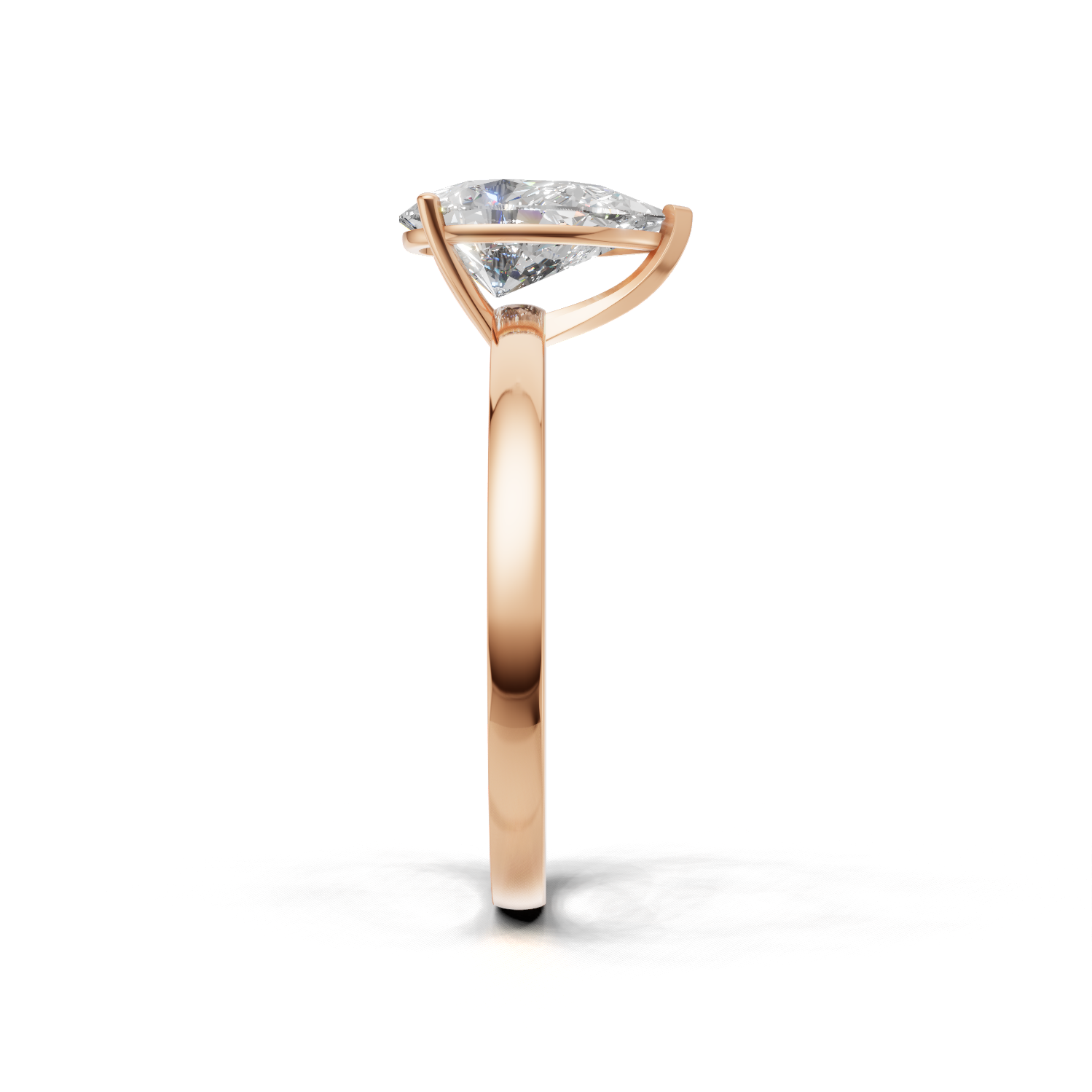 Ring Pear Solitaire K18 Pink Gold 1ct