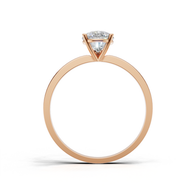 Ring Pear Solitaire K18 Pink Gold 1ct