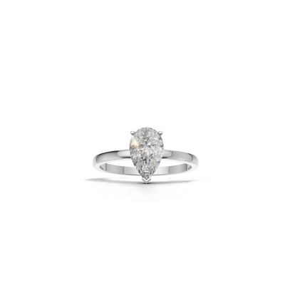 Pear Lab Grown Diamond Solitaire Ring
