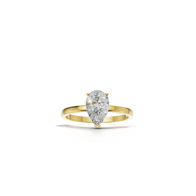 Pear Lab Grown Diamond Solitaire Ring