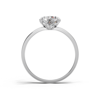 Portuguese Cut Ring Solitaire 18k White Gold 1ct