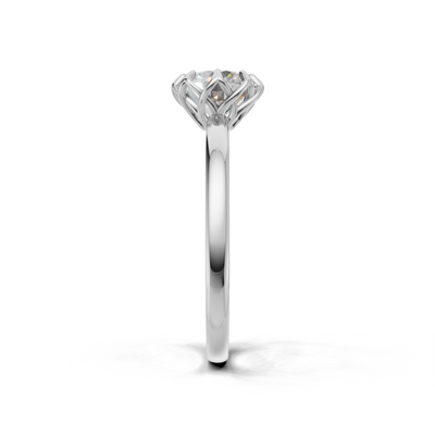 Portuguese Cut Ring Solitaire 18k White Gold 1ct