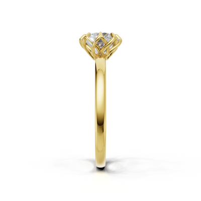 Portuguese Cut Ring Solitaire 18k Yellow Gold 1ct