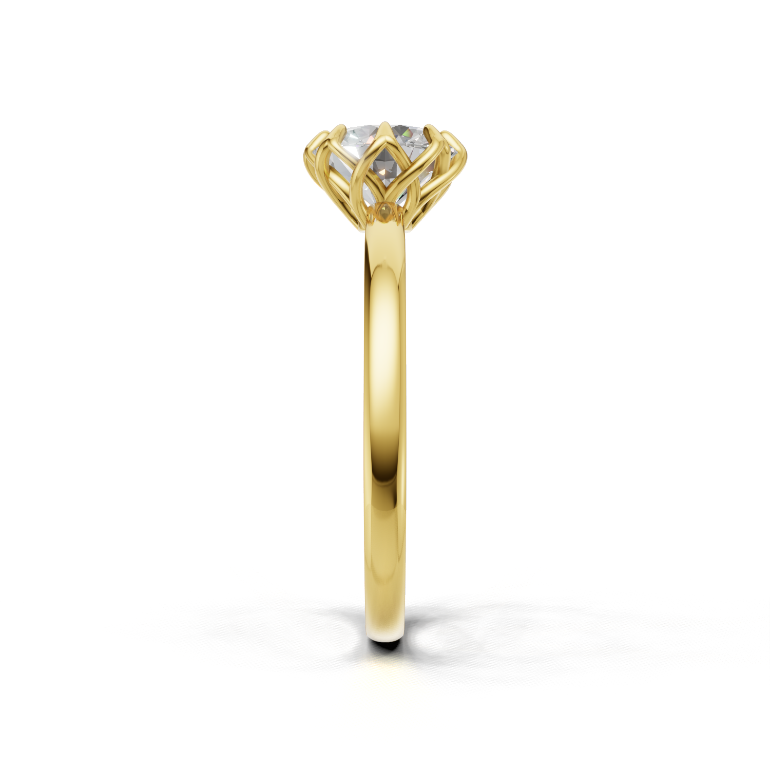 Portuguese Cut Lab Grown Diamond Solitaire Ring
