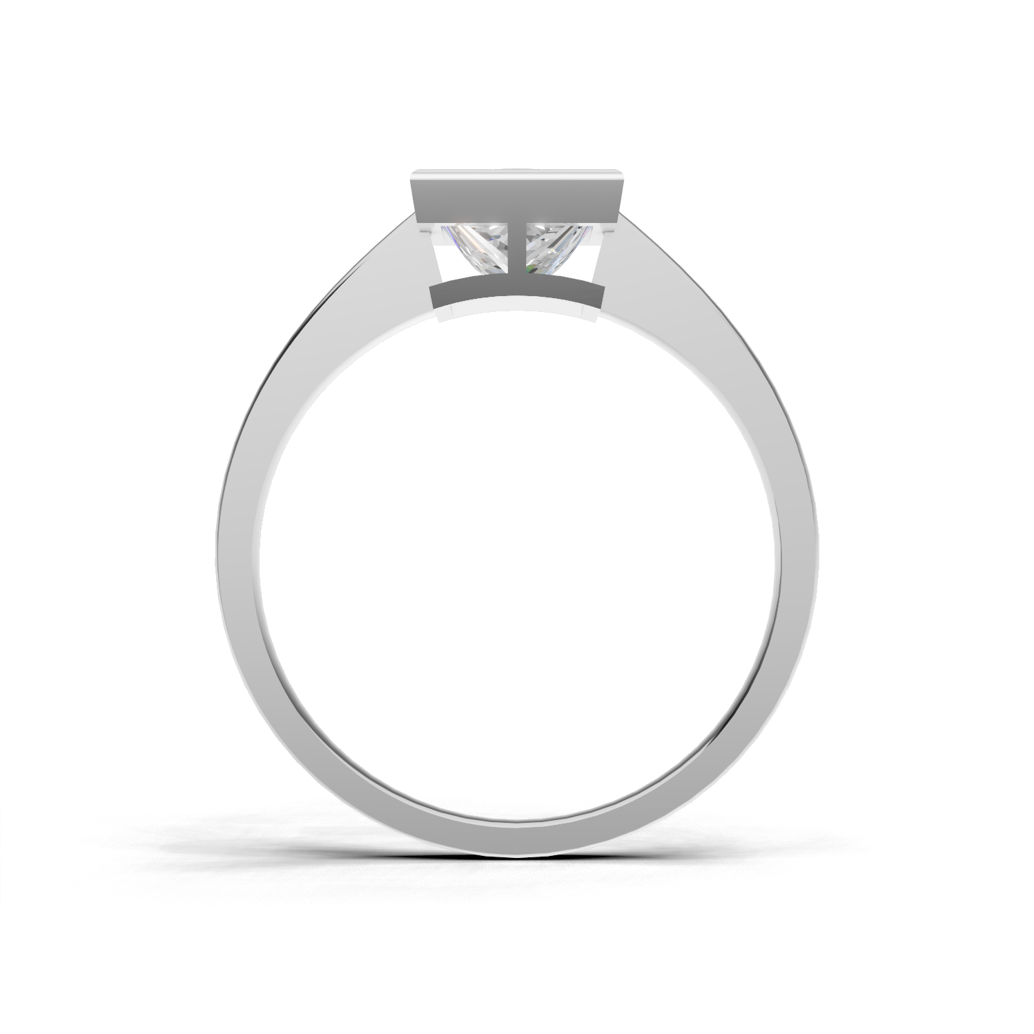 Ring Princess Bezel 18k White Gold 1ct