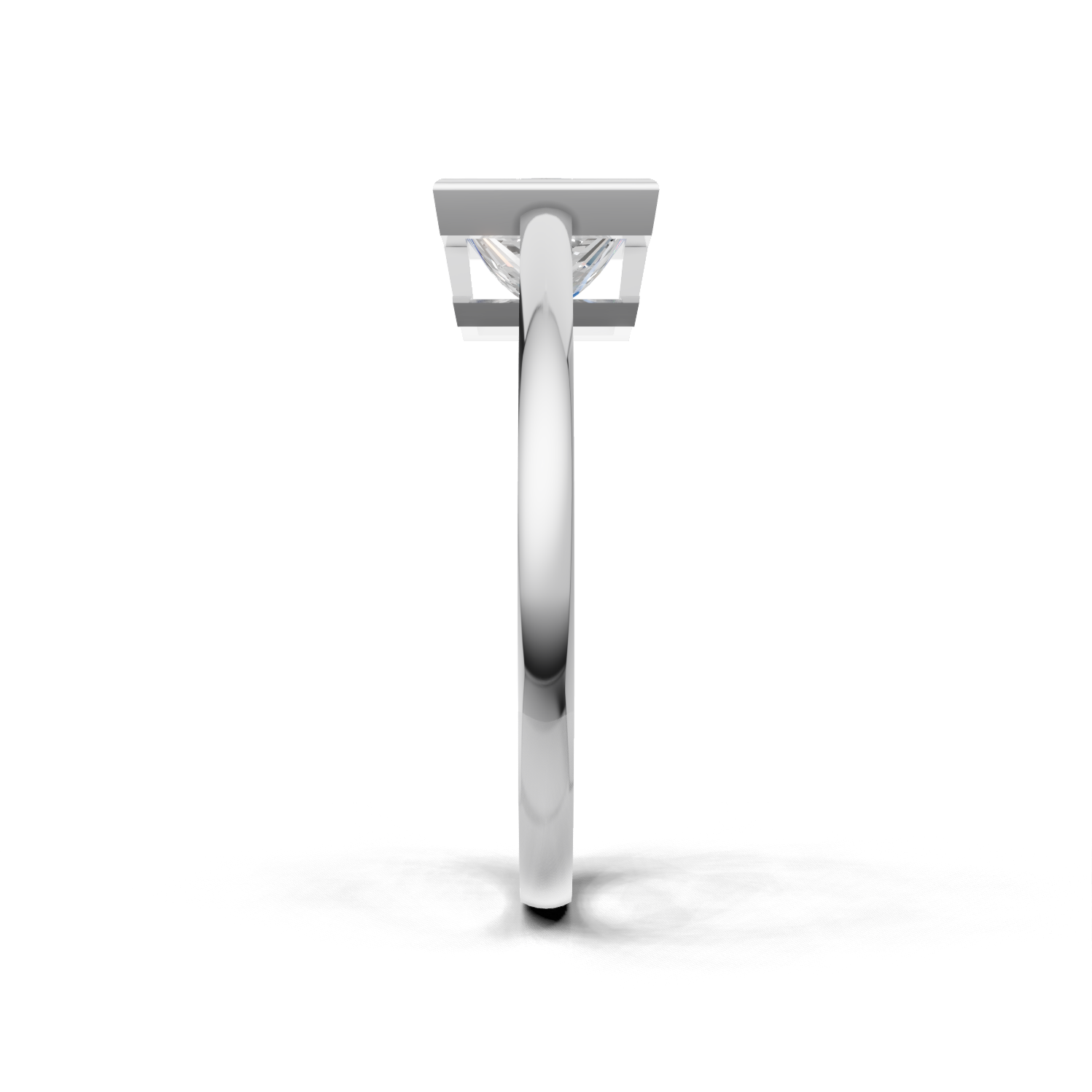 Ring Princess Bezel 18k White Gold 1ct