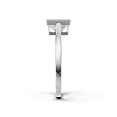 Ring Princess Bezel 18k White Gold 1ct