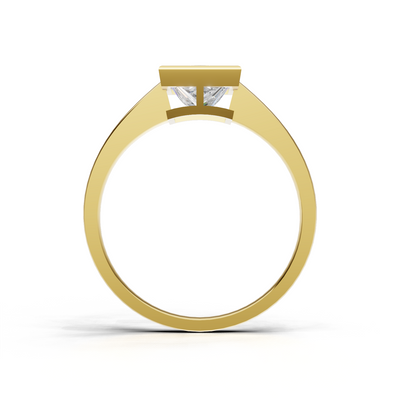 Ring Princess Bezel 18k Yellow Gold 1ct