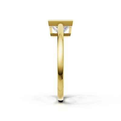 Ring Princess Bezel 18k Yellow Gold 1ct