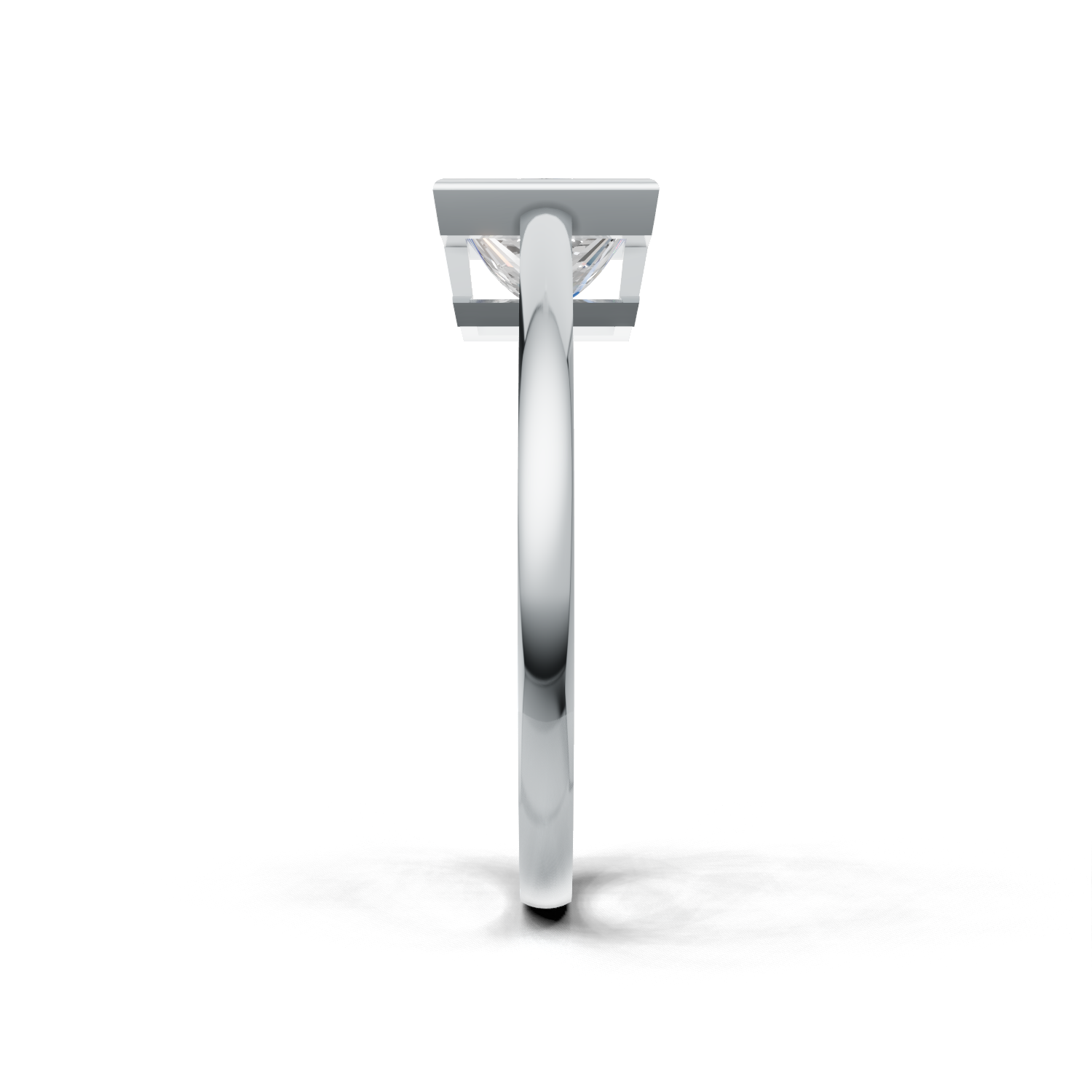 Ring Princess Bezel K14 White Gold 1ct