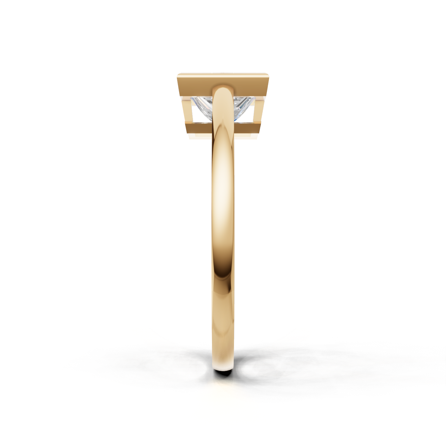 Ring Princess Bezel K14 Yellow Gold 1ct