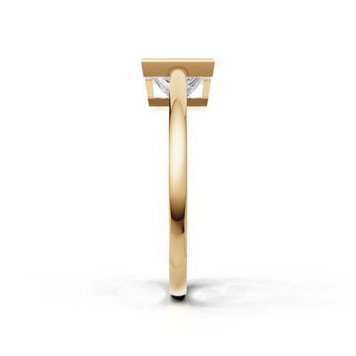 Ring Princess Bezel K14 Yellow Gold 1ct