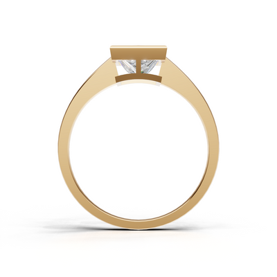 Ring Princess Bezel K14 Yellow Gold 1ct
