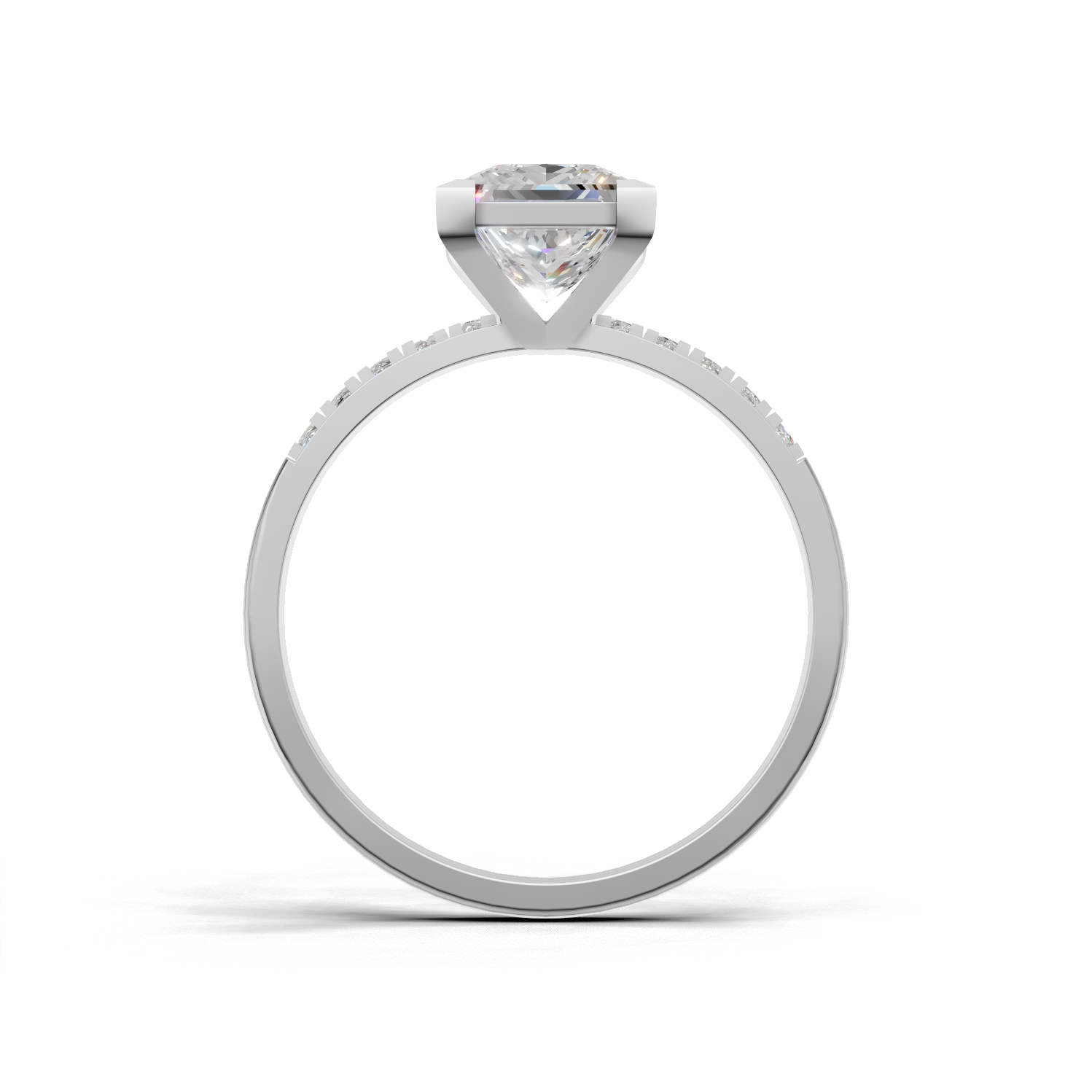 Ring Princess Side Dia 18k White Gold 1ct
