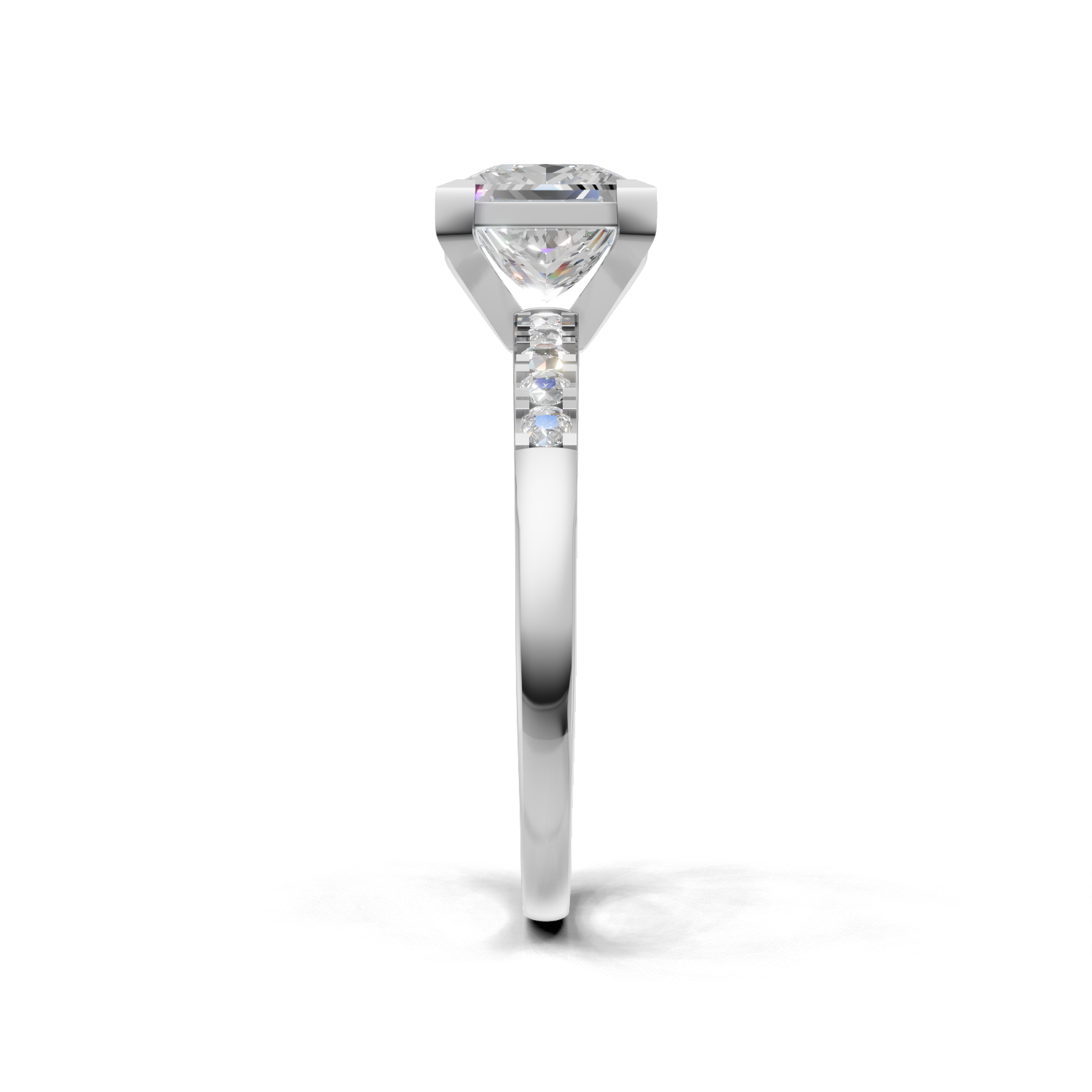 Ring Princess Side Dia 18k White Gold 1ct