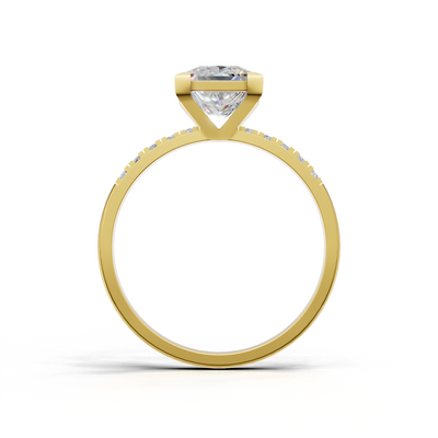 Princess Lab Grown Diamond Side Stone Ring