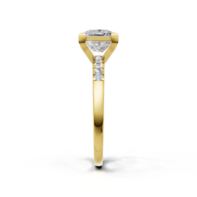 Princess Lab Grown Diamond Side Stone Ring