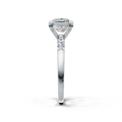 Ring Princess Side Dia K14 White Gold 1ct