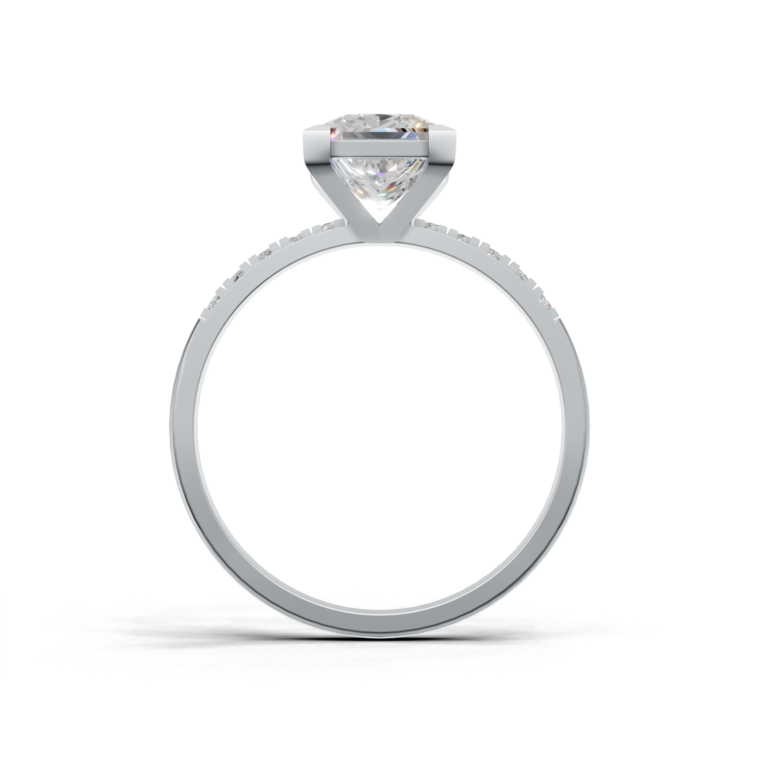 Princess Lab Grown Diamond Side Stone Ring