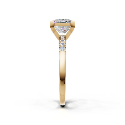 Ring Princess Side Dia K14 Yellow Gold 1ct