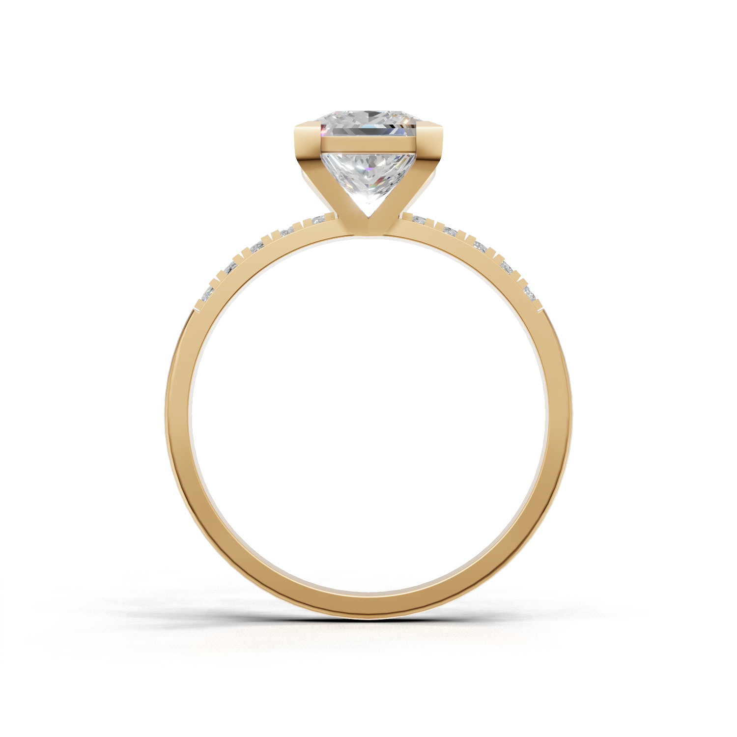 Ring Princess Side Dia K14 Yellow Gold 1ct