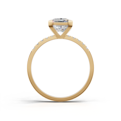 Ring Princess Side Dia K14 Yellow Gold 1ct
