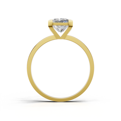 Ring Princess Solitaire 18k Yellow Gold 1ct