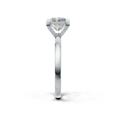 Ring Princess Solitaire K14 White Gold 1ct