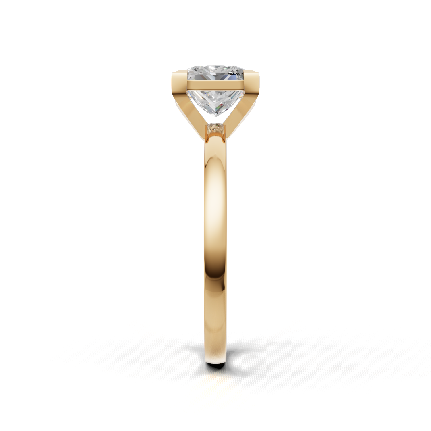 Ring Princess Solitaire K14 Yellow Gold 1ct