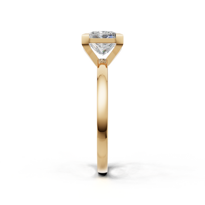 Ring Princess Solitaire K14 Yellow Gold 1ct