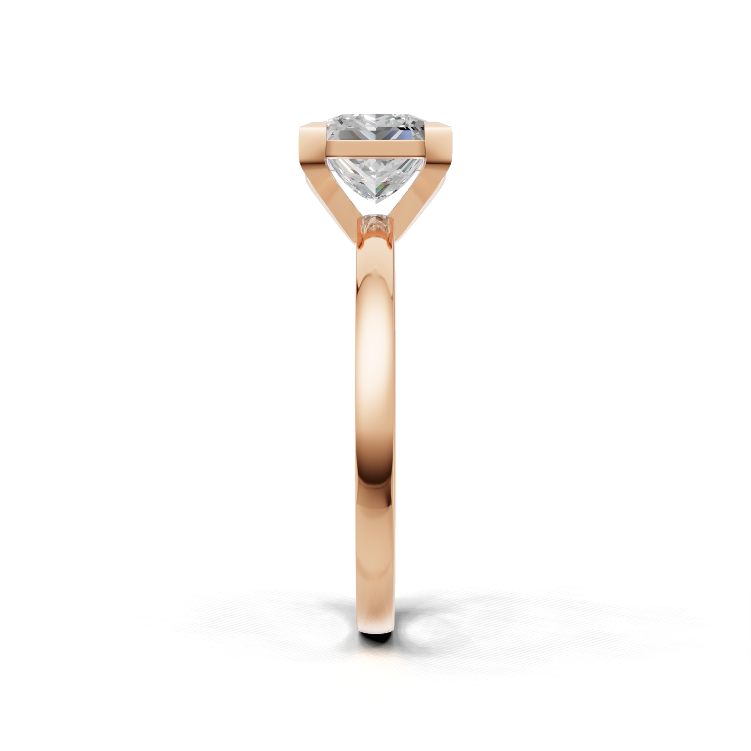 Ring Princess Solitaire K18 Pink Gold 1ct