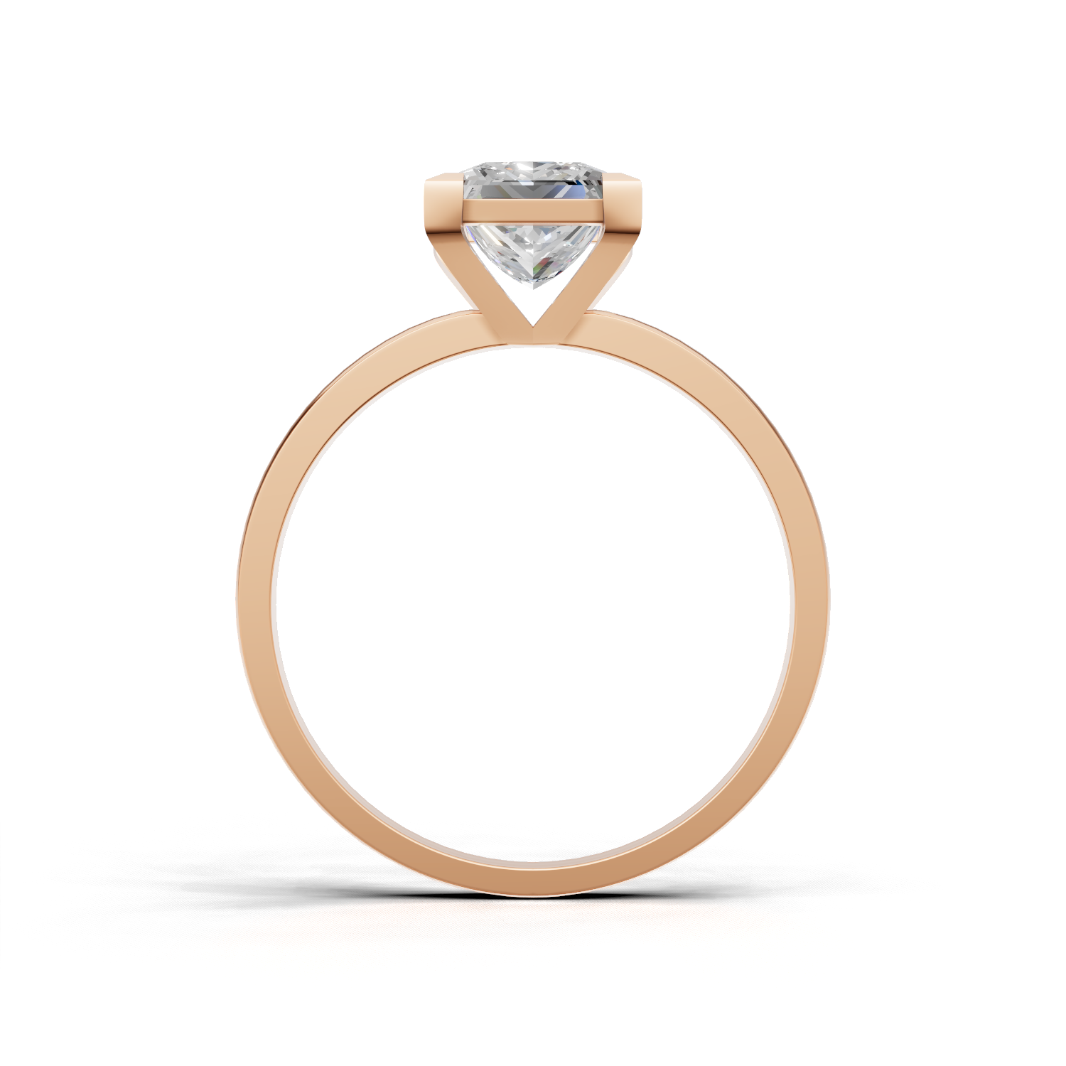 Ring Princess Solitaire K18 Pink Gold 1ct