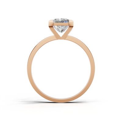 Ring Princess Solitaire K18 Pink Gold 1ct