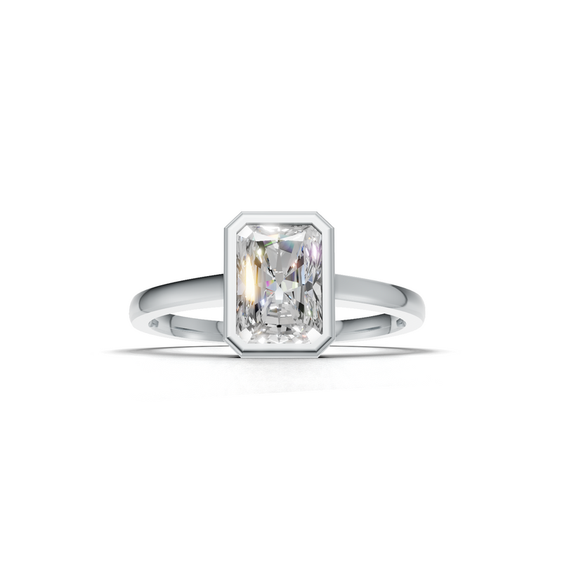Radiant Lab Grown Diamond Bezel Ring