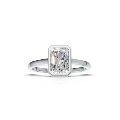 Radiant Lab Grown Diamond Bezel Ring