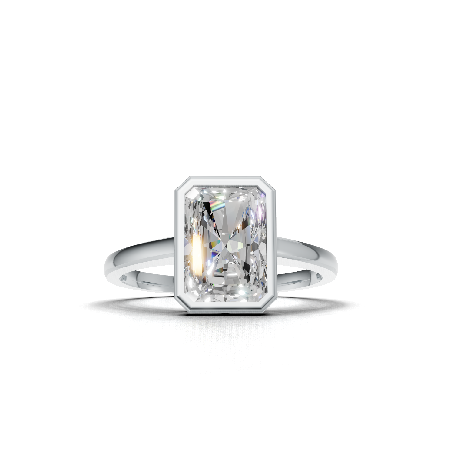 Radiant Lab Grown Diamond Bezel Ring