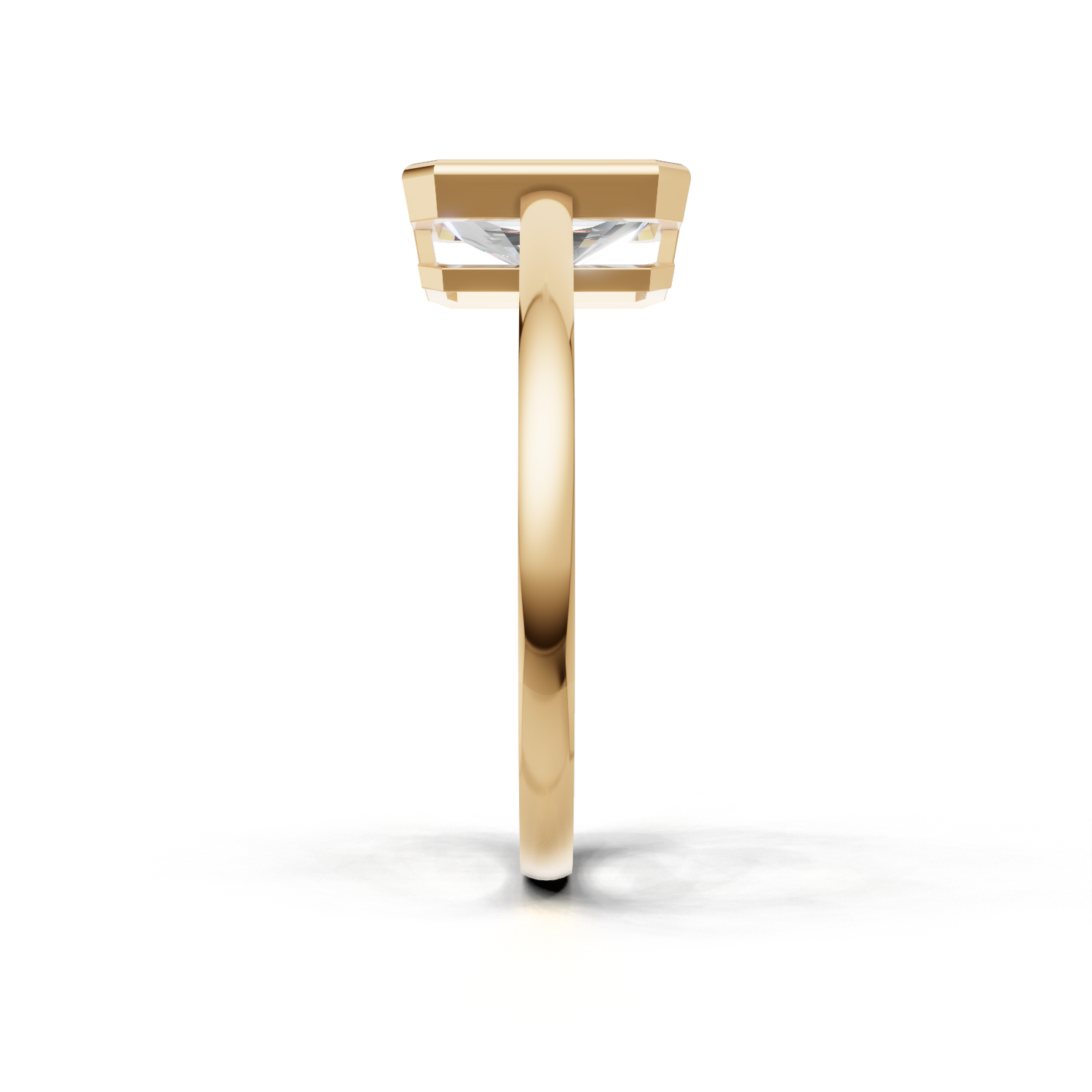 Ring Radiant Bezel K14 Yellow Gold 1ct
