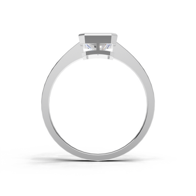 Ring Radiant Bezel 18k White Gold 1ct