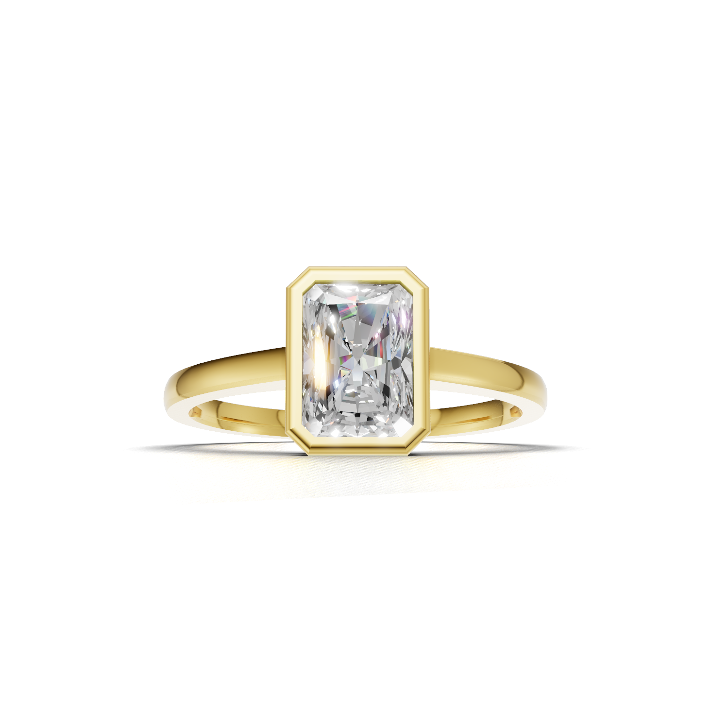 Radiant Lab Grown Diamond Bezel Ring