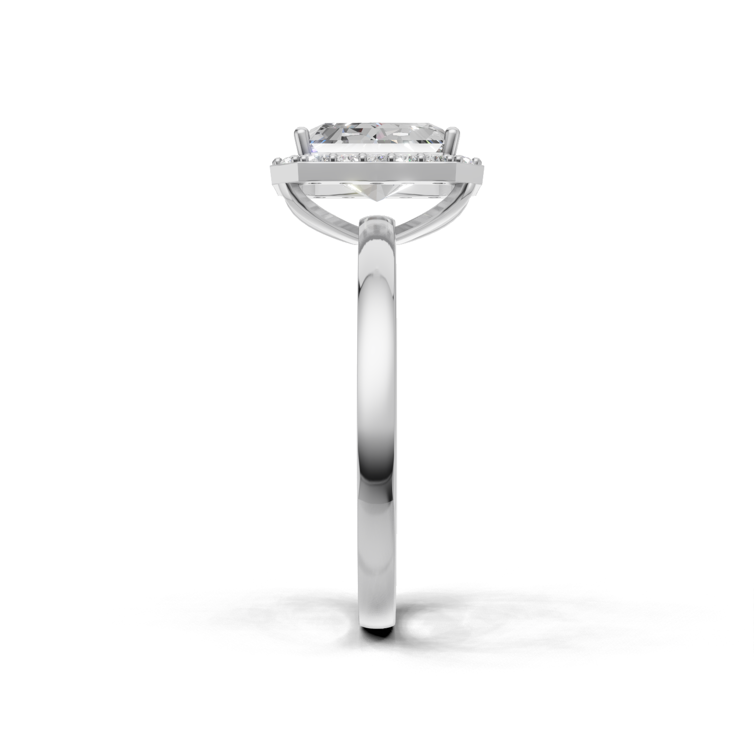 Ring Radiant Halo 18k White Gold 1ct