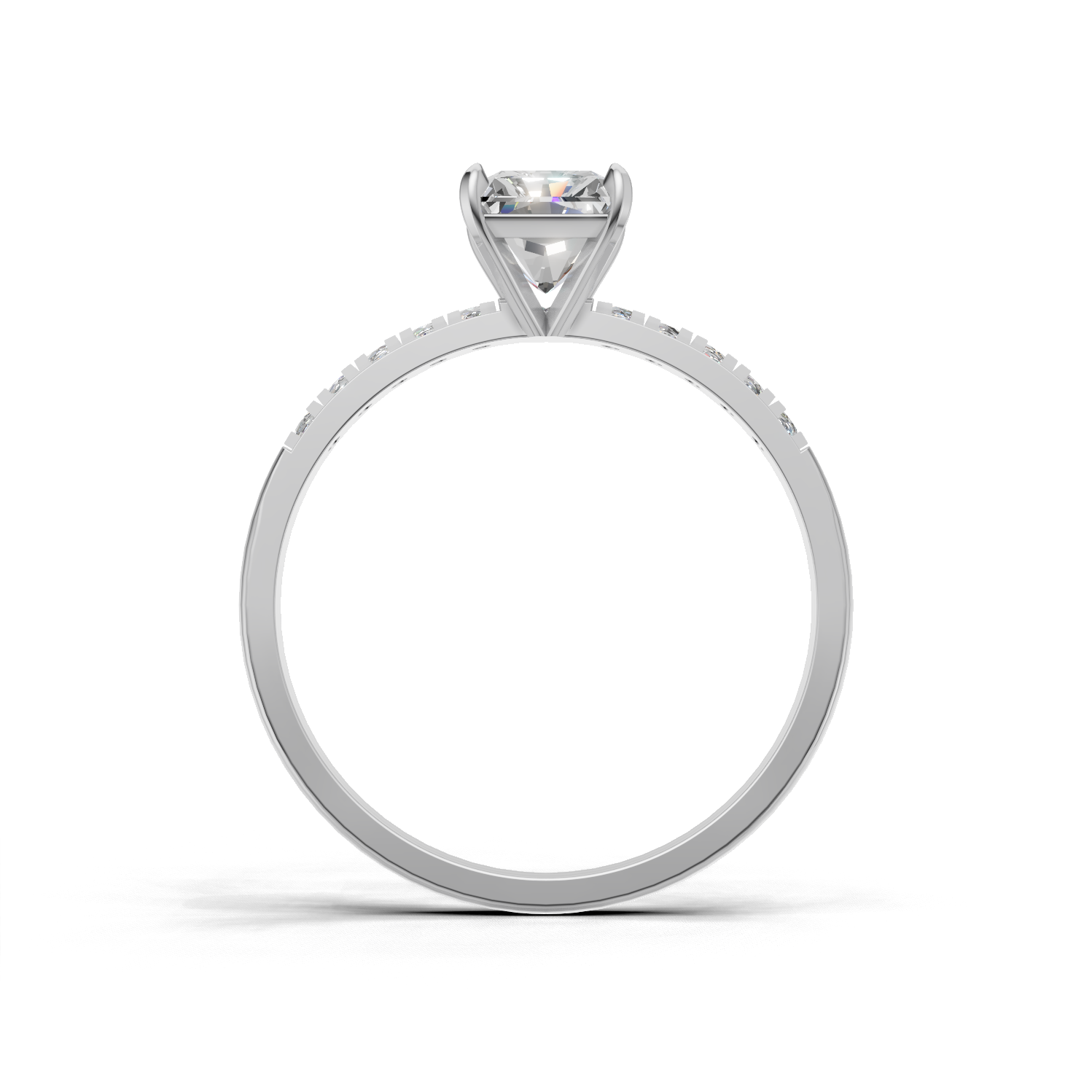 Ring Radiant Side Dia 18k White Gold 1ct