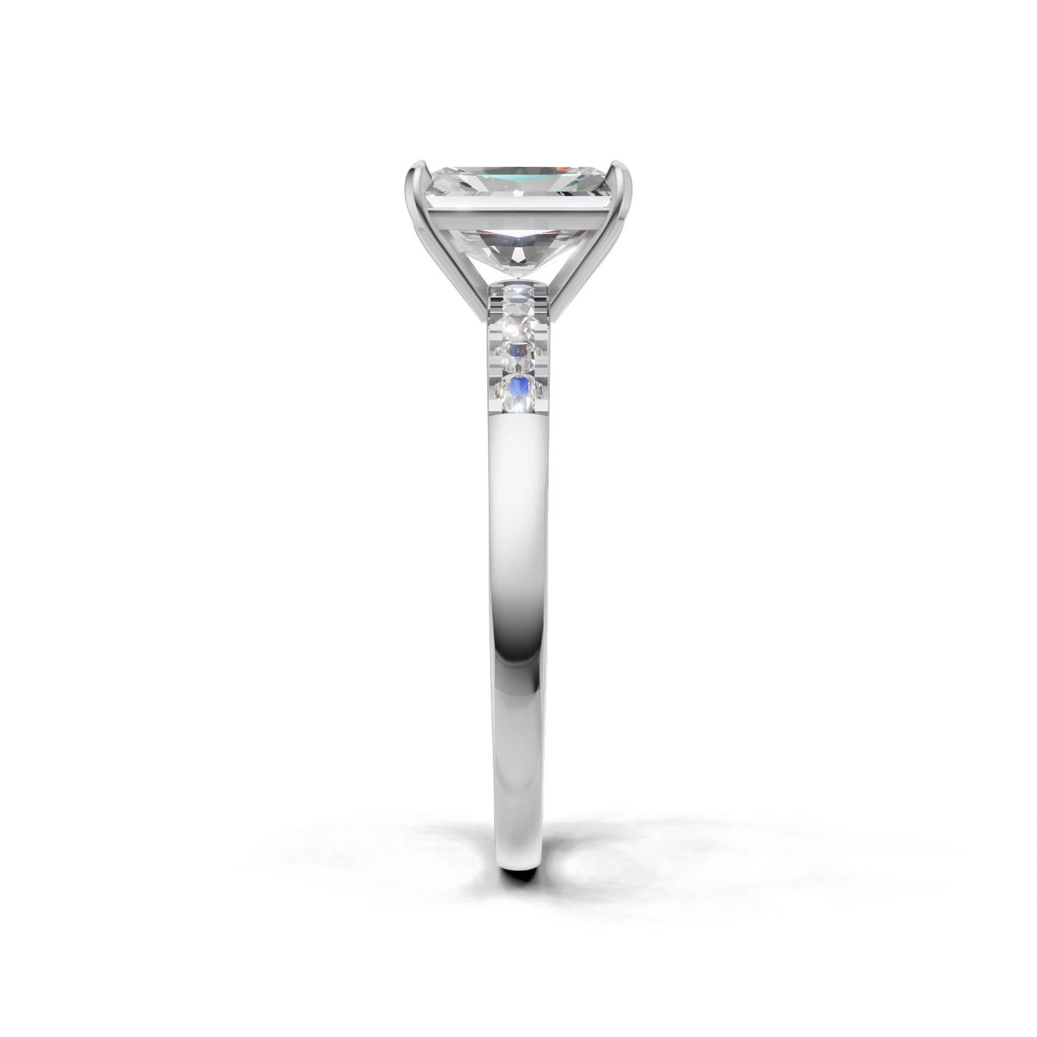 Ring Radiant Side Dia 18k White Gold 1ct