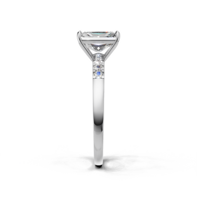 Radiant Lab Grown Diamond Side Stone Ring